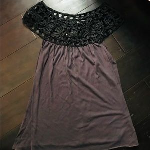 Netted Black & Grey Top